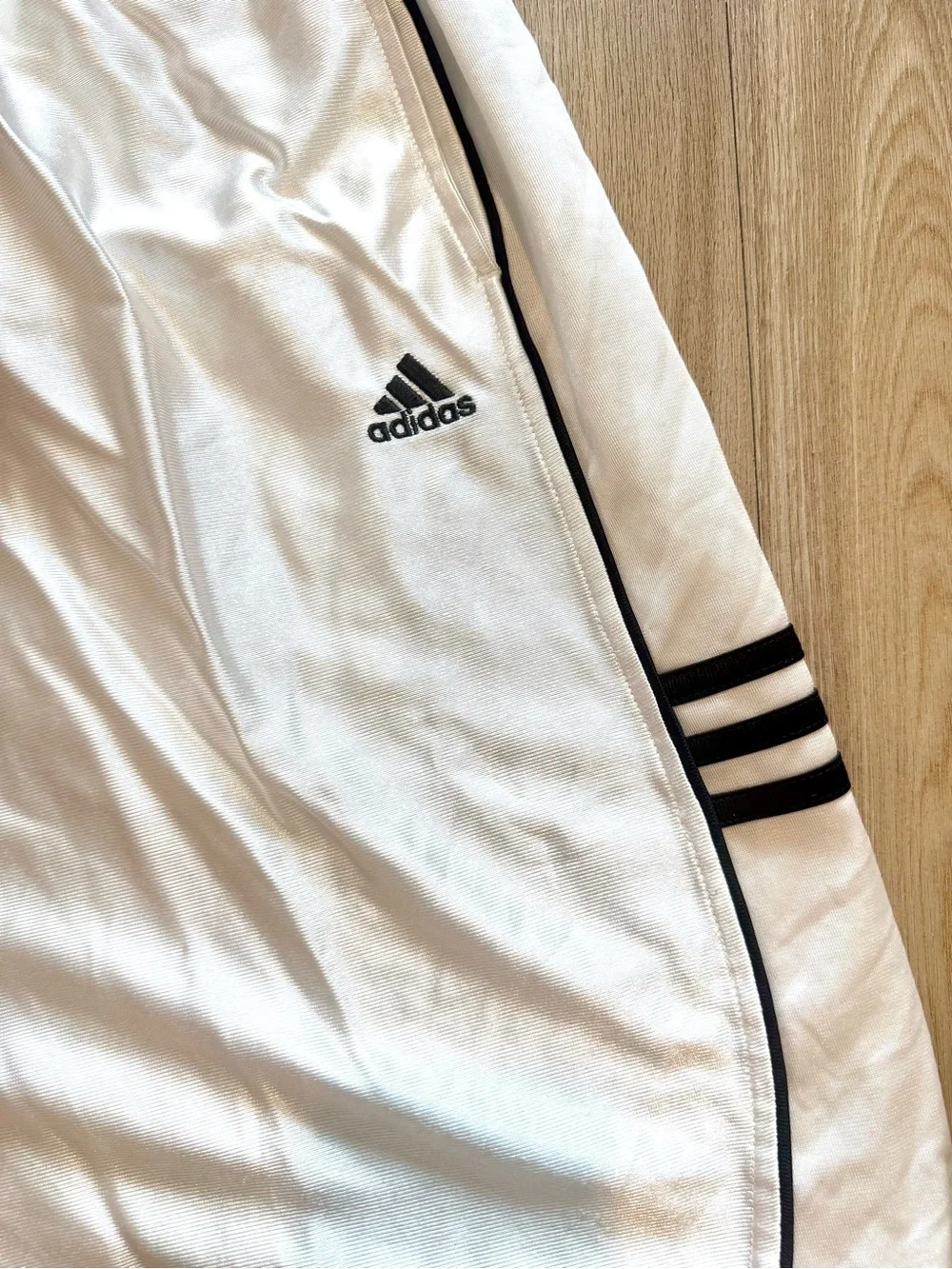 adidas White Men’s Athletic Shorts with Black Accents